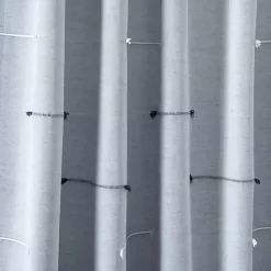 Discount Kirklands Home Clipped Stripe Curtain Panel Set, 84 in. Blue