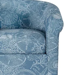 Kirklands Home Coastal Bonnie Swivel Accent Chair Blue
