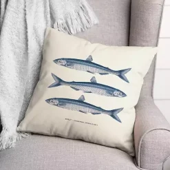 Hot Kirklands Home Blue Coastal Fish Outdoor Pillow