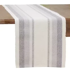Outlet Kirklands Home Coastal Ribbed Striped Table Runner Blue