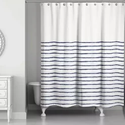 Sale Kirklands Home Blue Colorblock Striped Shower Curtain