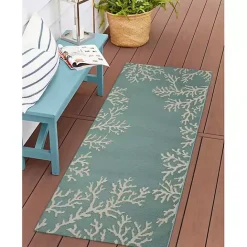 Outlet Kirklands Home Coral Indoor/Outdoor Runner, 1x4 Blue