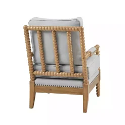 Outlet Kirklands Home Cushion Beaded Wood Frame Accent Chair Blue