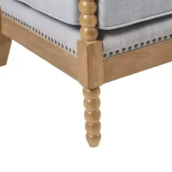 Outlet Kirklands Home Cushion Beaded Wood Frame Accent Chair Blue