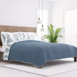 Best Kirklands Home Blue Damask Reversible 2-pc. Twin Quilt Set