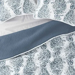 Outlet Kirklands Home Blue Damask Reversible 3-pc. Queen Quilt Set