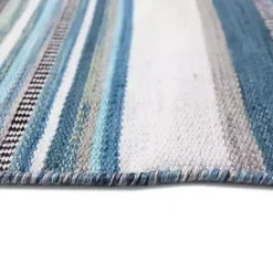 Hot Kirklands Home Dhurri Stripe Indoor/Outdoor Area Rug, 7x9 Blue