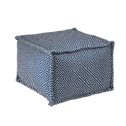 New Kirklands Home Blue Diamond Outdoor Pouf