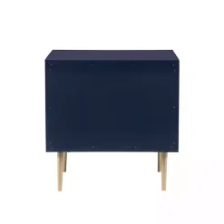 Outlet Kirklands Home 2-Drawer Nightstand with Gold Hardware Blue