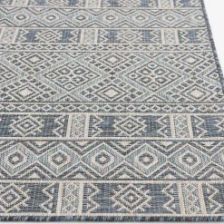 Kirklands Home Draya Indoor/Outdoor Area Rug, 5x7 Blue