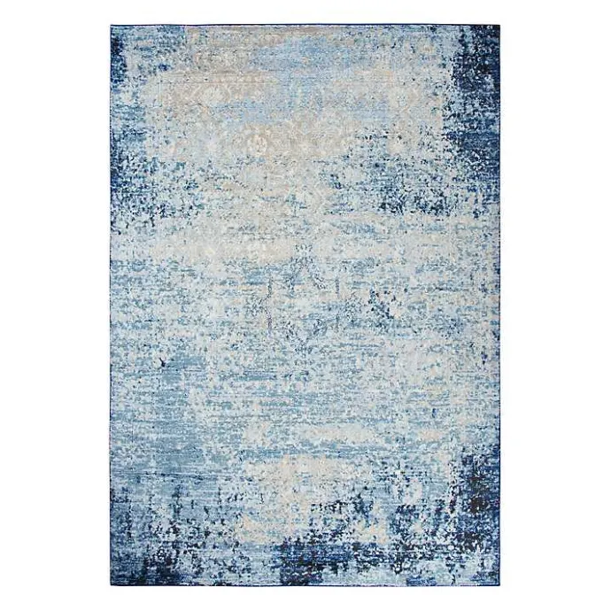 Kirklands Home Blue Edward Overdyed Area Rug, 8x10