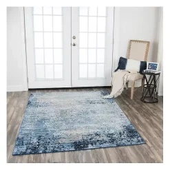 Kirklands Home Blue Edward Overdyed Area Rug, 8x10