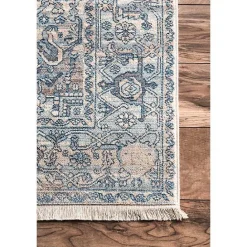 Discount Kirklands Home Blue Eli Medallion Fringe Area Rug, 8x10