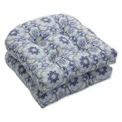 Sale Kirklands Home Emilia Outdoor Curve Seat Cushion, Set of 2 Blue