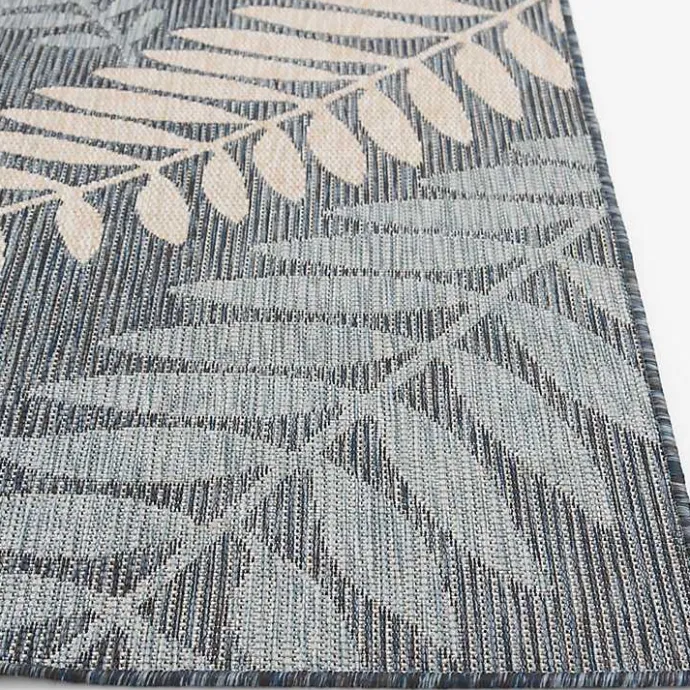 Discount Kirklands Home Fern Leaves Indoor/Outdoor Area Rug, 5x7 Blue