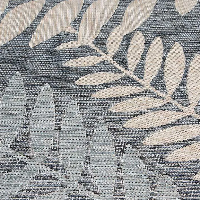 Discount Kirklands Home Fern Leaves Indoor/Outdoor Area Rug, 5x7 Blue
