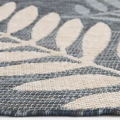 Discount Kirklands Home Fern Leaves Indoor/Outdoor Area Rug, 5x7 Blue