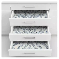 Discount Kirklands Home Floral Damask Pattern Peel & Stick Wallpaper Blue