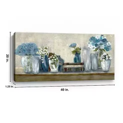 Hot Kirklands Home Blue Floral Desk Giclee Canvas Print, 40x20 in.