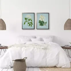 Clearance Kirklands Home Blue Floral Diagram I Framed Art Prints, Set of 2