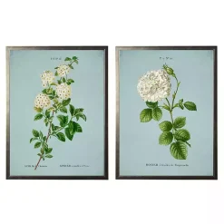 Hot Kirklands Home Blue Floral Diagram II Framed Art Prints, Set of 2