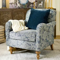 New Kirklands Home Blue Floral English Armchair