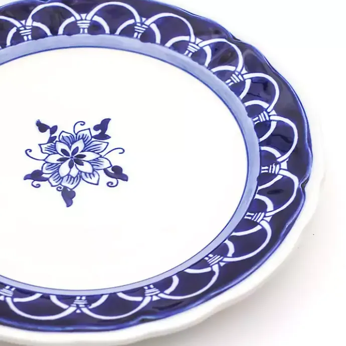 Sale Kirklands Home Blue Floral Hand Painted 16-pc. Dinnerware Set