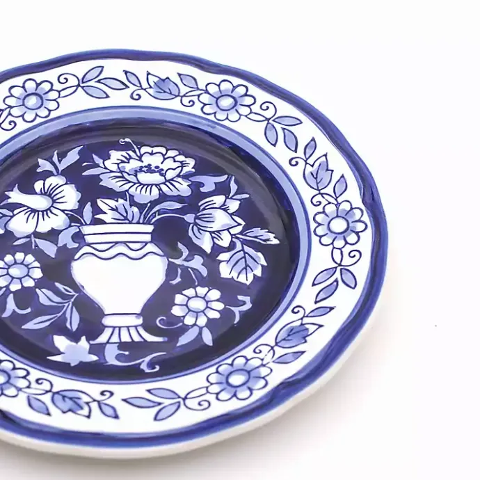 Sale Kirklands Home Blue Floral Hand Painted 16-pc. Dinnerware Set