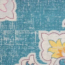 Online Kirklands Home Blue Floral Medallion Outdoor Area Rug, 7x9