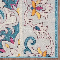 Online Kirklands Home Blue Floral Medallion Outdoor Area Rug, 7x9