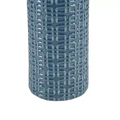 Discount Kirklands Home Blue Geometric Ceramic Table Lamp White