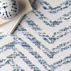 Best Kirklands Home Blue Geometric Pattern Washable Area Rug, 3x5