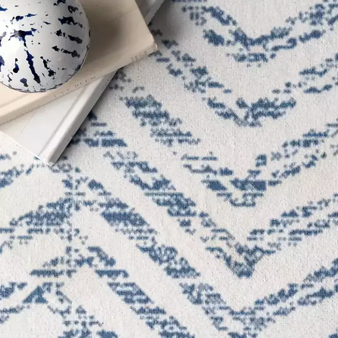 Online Kirklands Home Blue Geometric Pattern Washable Area Rug, 4x6