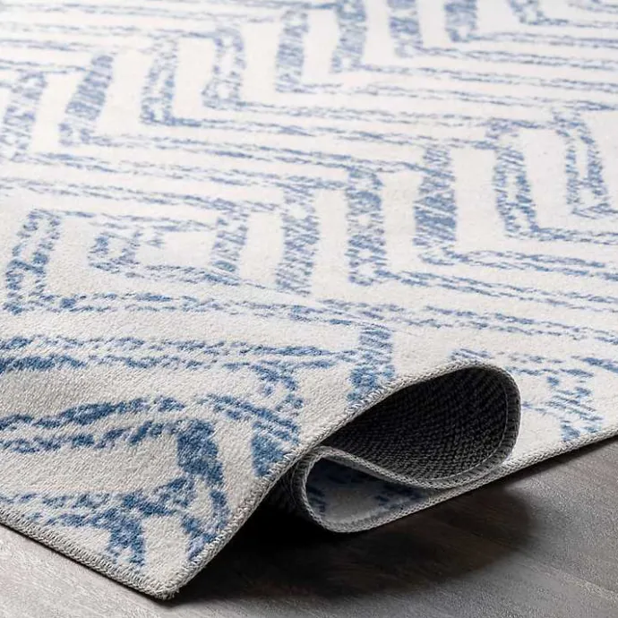 Online Kirklands Home Blue Geometric Pattern Washable Area Rug, 5x8
