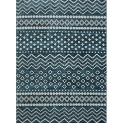 Hot Kirklands Home Geometric Stripe Washable Area Rug, 5x7 Blue