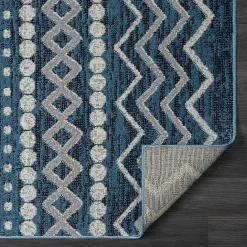 Hot Kirklands Home Geometric Stripe Washable Area Rug, 5x7 Blue