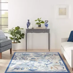Clearance Kirklands Home Blue Grand Leaf Coastal Area Rug, 5x7