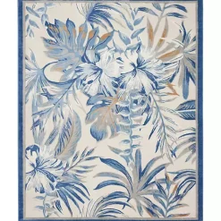 Outlet Kirklands Home Blue Grand Leaf Coastal Area Rug, 7x9