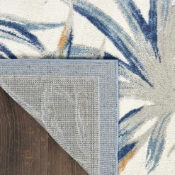 Outlet Kirklands Home Blue Grand Leaf Coastal Area Rug, 7x9
