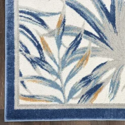 Outlet Kirklands Home Blue Grand Leaf Coastal Area Rug, 7x9