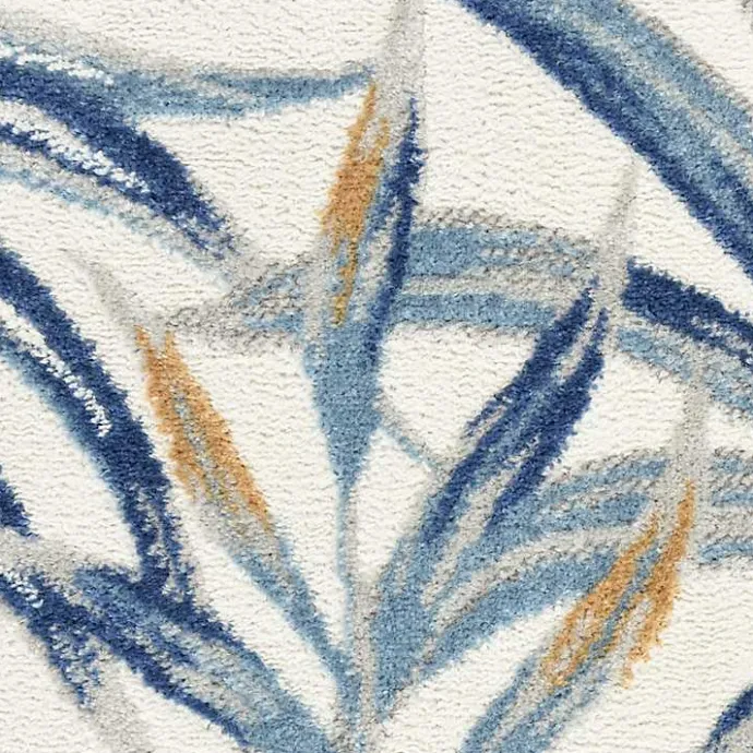 Outlet Kirklands Home Blue Grand Leaf Coastal Area Rug, 7x9