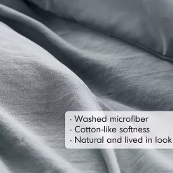 Kirklands Home Gray Pleated Grid 3-pc. King Comforter Set Blue