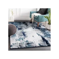 Best Kirklands Home Blue Harper Abstract Area Rug, 5x7
