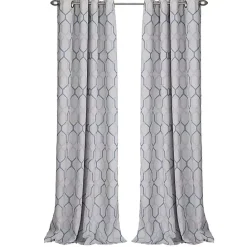 Hot Kirklands Home Blue Interlock Single Curtain Panel, 84 in.