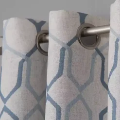 Hot Kirklands Home Blue Interlock Single Curtain Panel, 84 in.