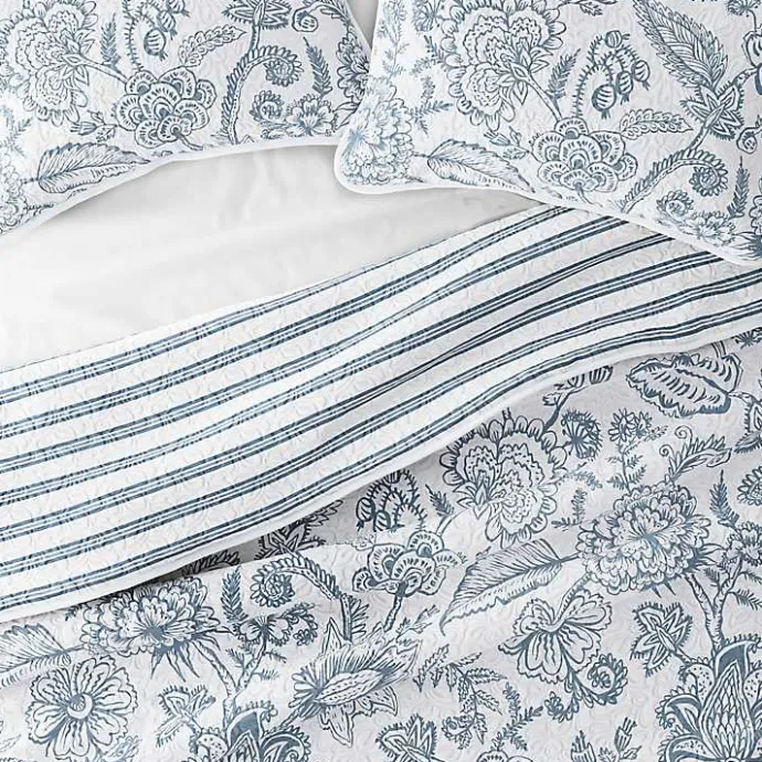 Best Kirklands Home Blue Jacobean Reversible 3-pc. Queen Quilt Set