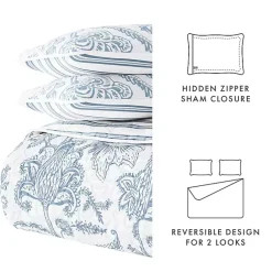 Hot Kirklands Home Blue Jacobean Reversible 3-pc. King Quilt Set