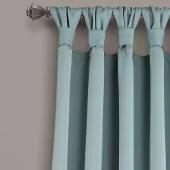 Clearance Kirklands Home Knotted Curtain Panel Set, 84 in. Blue