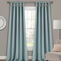 Outlet Kirklands Home Knotted Curtain Panel Set, 95 in. Blue