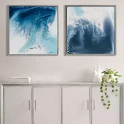 Outlet Kirklands Home Blue Lagoon Framed Canvas Art Prints, Set of 2